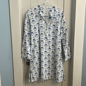 Livro Kurta Dress Cover Up Block Floral Print Cotton Size Medium